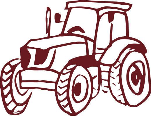Line illustration — a tractor
