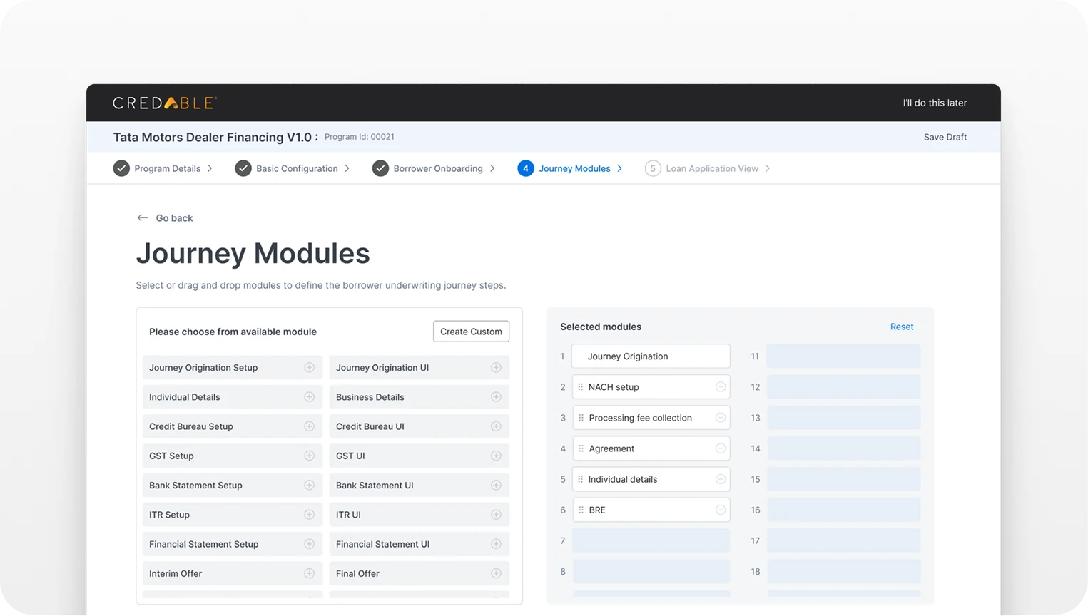 LOS challenge — existing module redesign scope