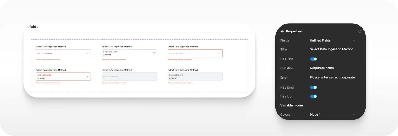 Creating fields using variants in Figma